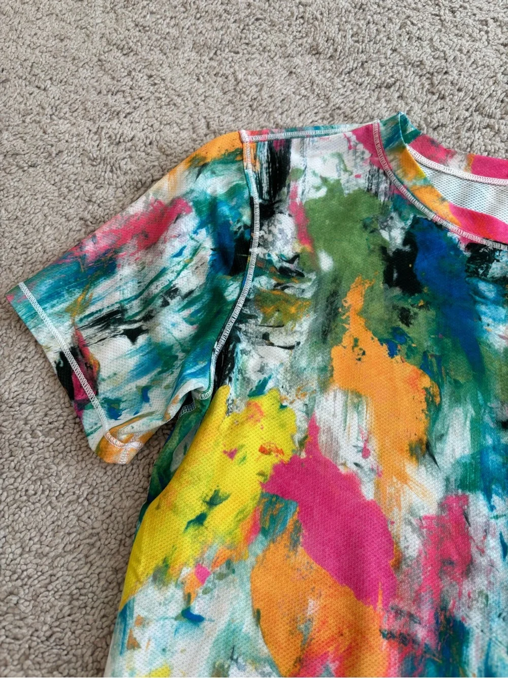 lululemon athletica Multicolor Abstract Brushstroke Short Sleeve Tee, Women’s 6